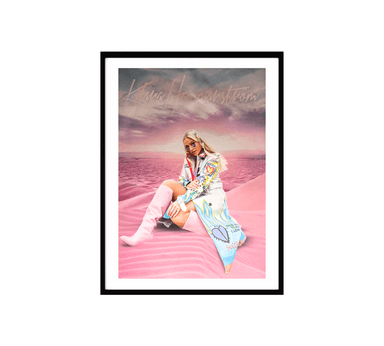 Vibrant Klara Hammarström "Everytime We Touch" Poster with a Pink Desert Aesthetic